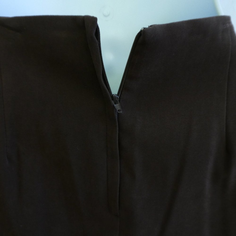 Western Brown Suit Skirt Set Dressbarn Suede Princess Big Stitch Stretch M - Picture 12 of 13